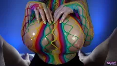 play مفلس هنتاي فاتنة يذهب البرية: نائب الرئيس المغطاة titfuck وHANDJOB!
