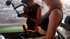 play Pego filmando a ação anal no meu pátio!